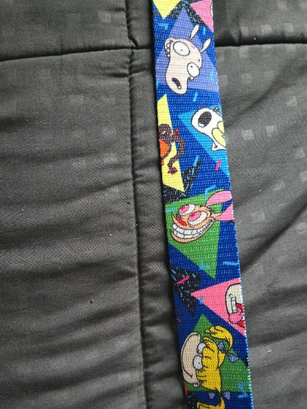 Nickelodeon Blue Cartoon Graphic Web Belt with Black Buckle